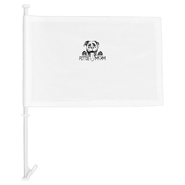 Pittie Mom Pitbull Face Dog Lovers Cute Mother's D Car Flag (Front)