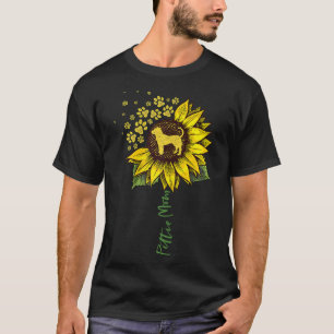 Pittie Mom Sunflower Pitbull Lover Gifts Dog Mom M T-Shirt