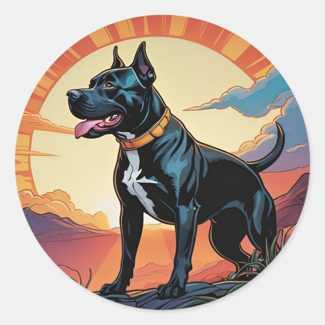 Pittie Pitbull Adventure Hiking Dog Stickers (Front)