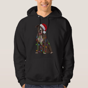 Pittie Pitbull Christmas Lights Xmas Dog Lover Hoodie