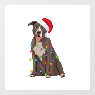 Pittie Pitbull Christmas Lights Xmas Dog Lover Wall Decal
