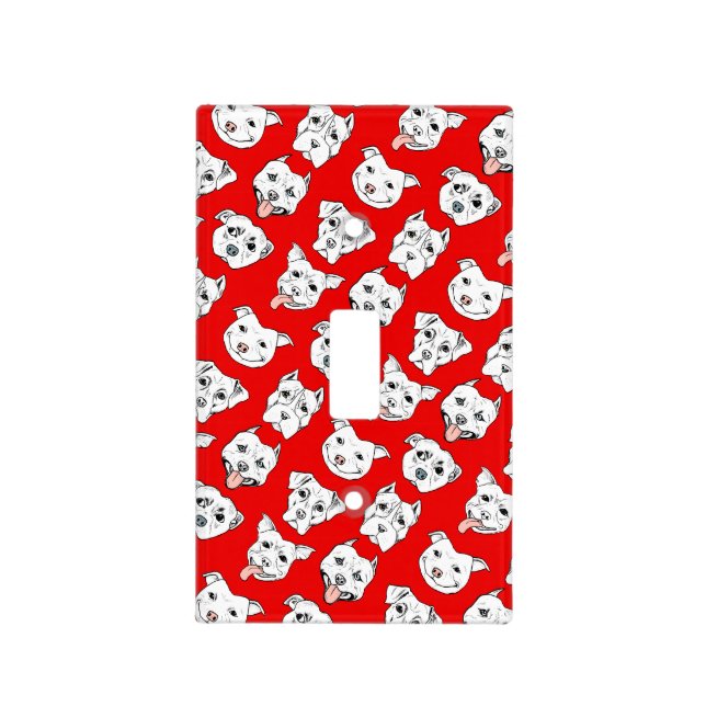 "Pittie Pittie Please!" Dog Drawing Pattern Light Switch Cover (Front)