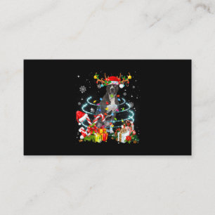Pittie Reindeer Christmas Tree Lights Pajama Dog X Business Card