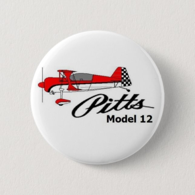 Pitts Model 12 Pinback Button (Front)
