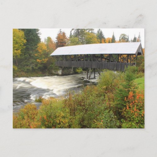 Pittsburg NH Covered Bridge Connecticut River Postcard