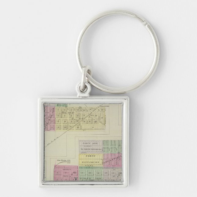 Pittsburg, Walnut, Beulah, and Lichfield, Kansas Keychain (Front)