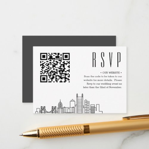 Pittsburg Wedding Deco Style  Event RSVP Enclosure Card