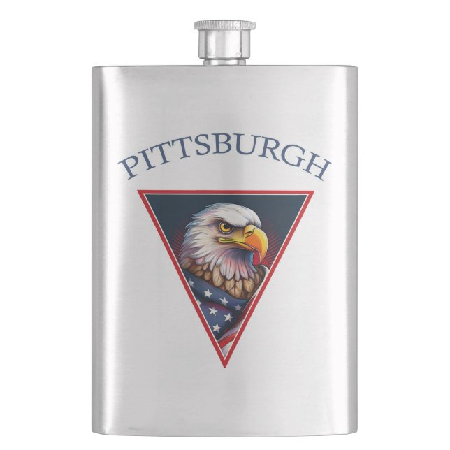 Pittsburgh American Bald Eagle Flask (Front)
