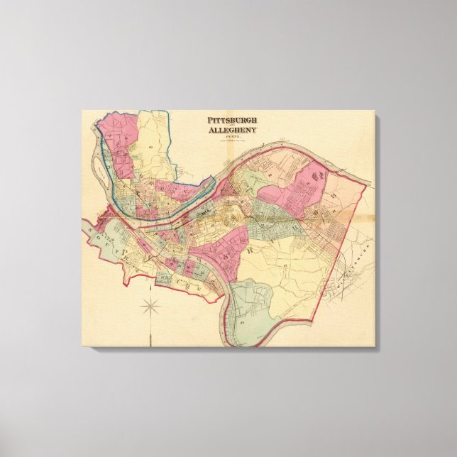 Pittsburgh and Allegheny Canvas Print (Front)