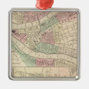 Pittsburgh and Allegheny, Pennsylvania Metal Ornament