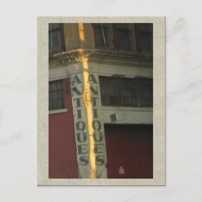 Pittsburgh Antiques Store Sign Postcard (Front)