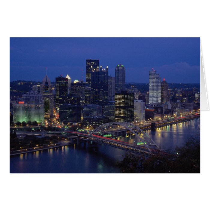 Pittsburgh at dusk, across the Monongahela River, Cards