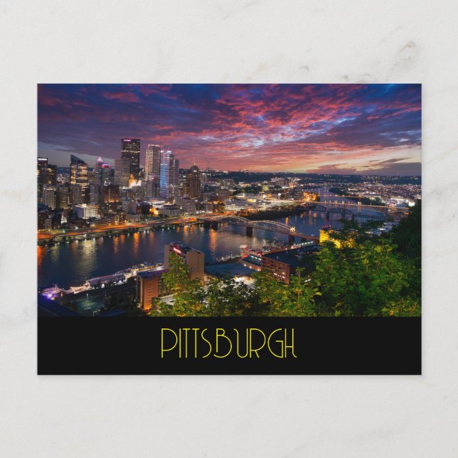 Pittsburgh at Night Postcard (Front)