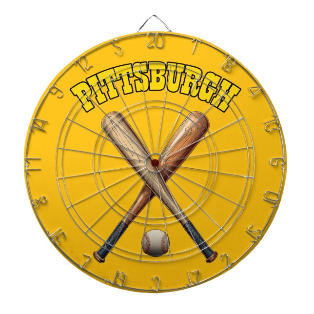 Pittsburgh Baseball Dart Board (Front)