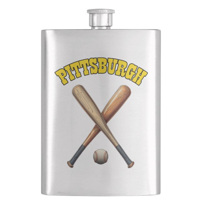 Pittsburgh Baseball Flask (Front)