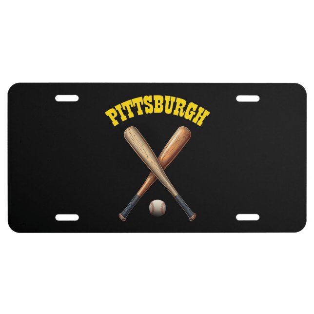 Pittsburgh Baseball License Plate (Front)