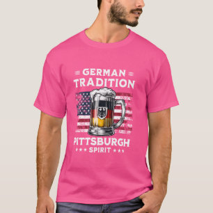 Pittsburgh Beer Driinking American Flag German Eag T-Shirt