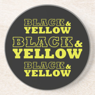 Pittsburgh Black & Yellow Football Drink Coaster