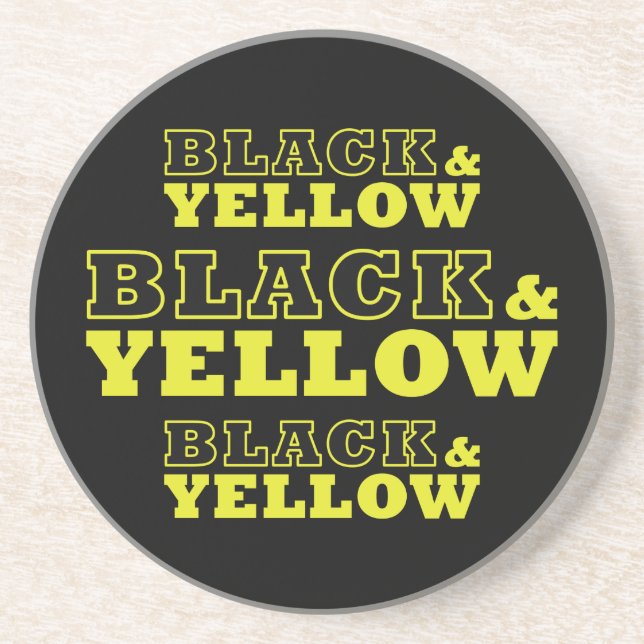 Pittsburgh Black & Yellow Football  Drink Coaster (Front)