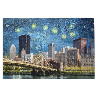 Pittsburgh Bridge Starry Night Vincent Van Gogh    Metal Print