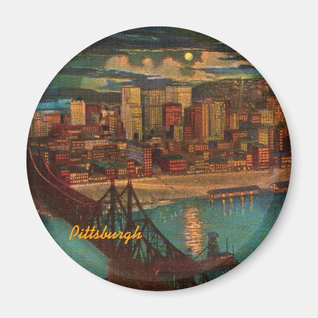 Pittsburgh By Moonlight Magnet (Front)