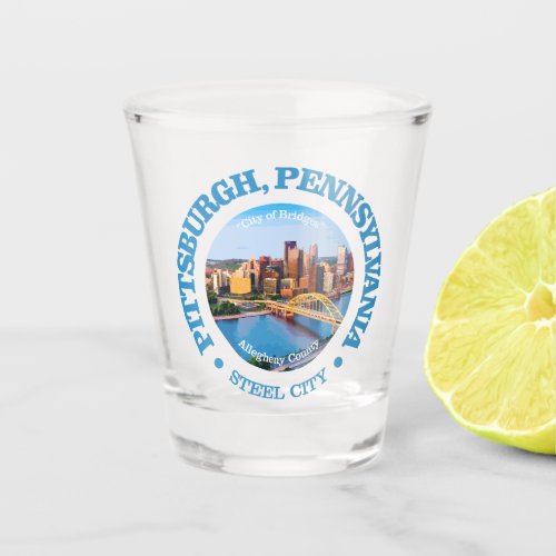 Pittsburgh cities shot glass