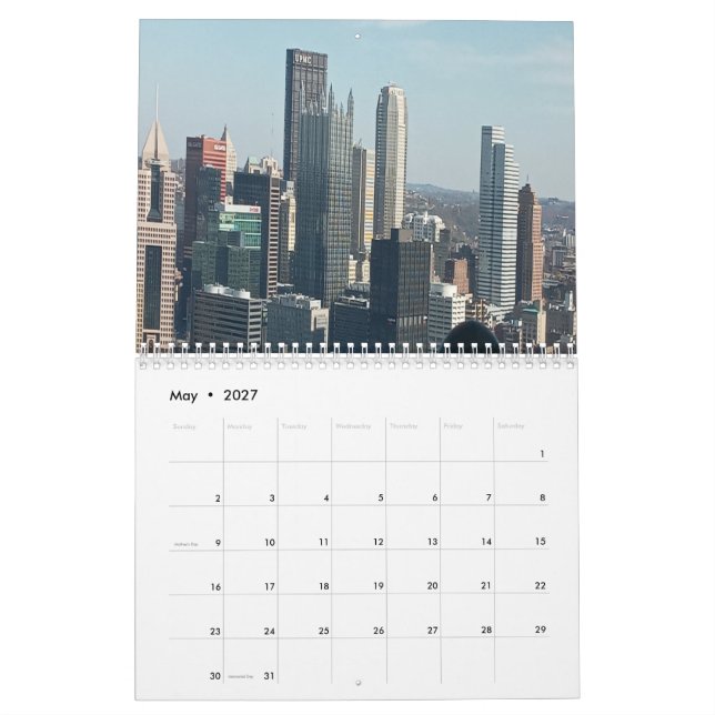 Pittsburgh City Calendar (May 2027)