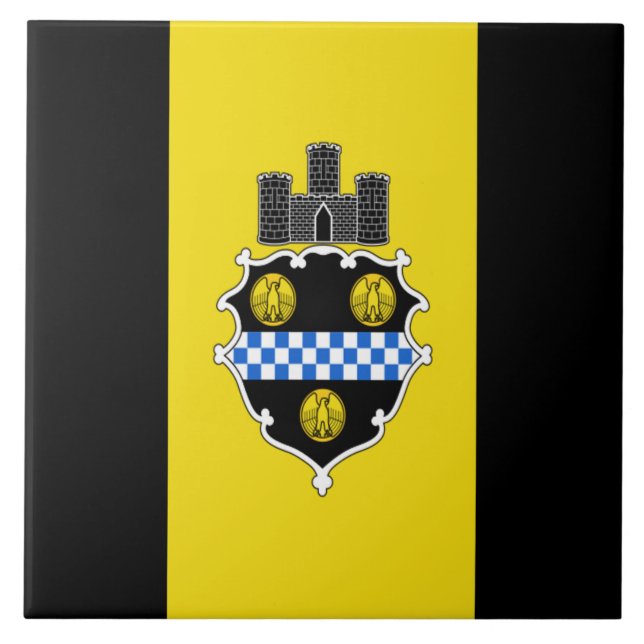 Pittsburgh city flag ceramic tile (Front)