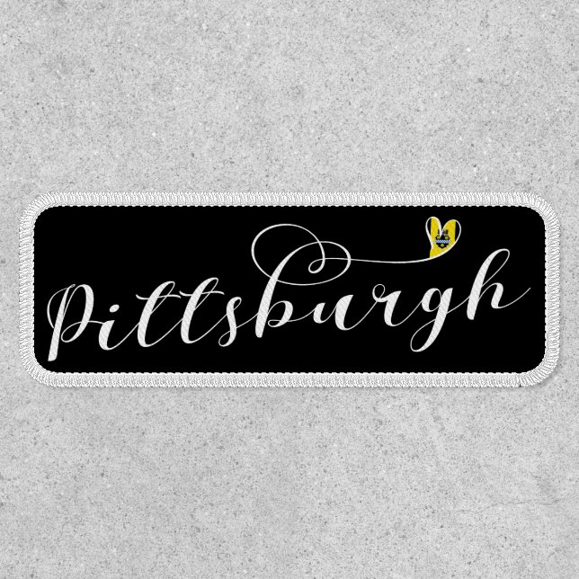 Pittsburgh City Flag In Heart Patch (Front)