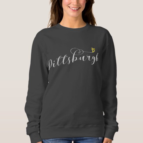 Pittsburgh City Flag In Heart Sweatshirt