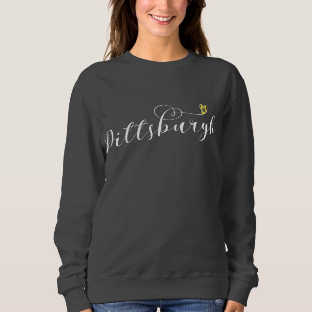 Pittsburgh City Flag In Heart Sweatshirt (Front)