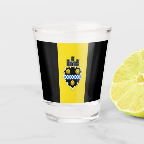 Pittsburgh city flag shot glass