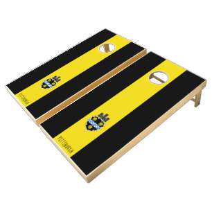 Pittsburgh city seal cornhole set