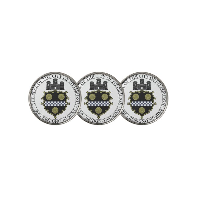 Pittsburgh city seal golf ball marker (3 Up)