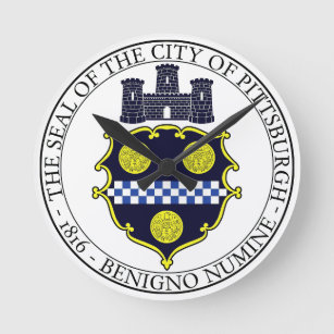 Pittsburgh city seal round clock