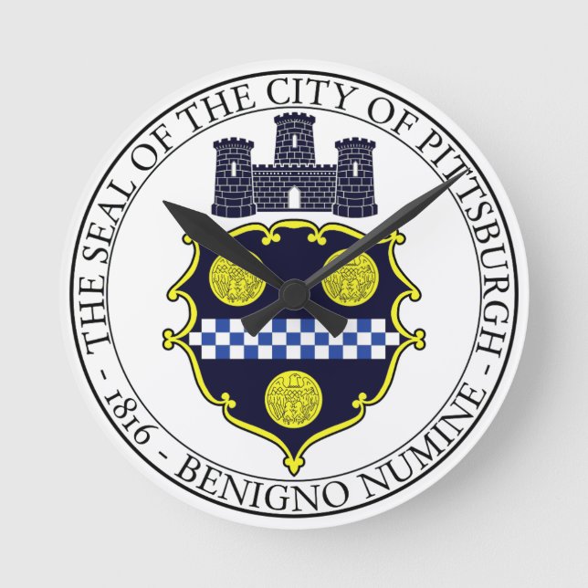 Pittsburgh city seal round clock (Front)
