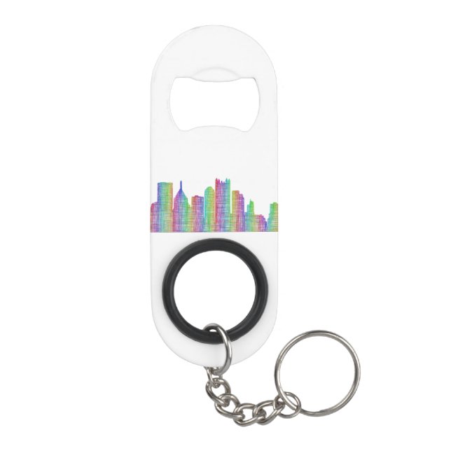 Pittsburgh city skyline keychain bottle opener (Back)