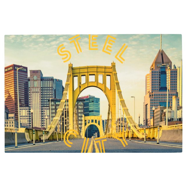 Pittsburgh City Skyline Metal Print (Front)
