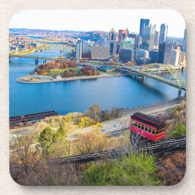 Pittsburgh Cityscape Beverage Coaster (Front)