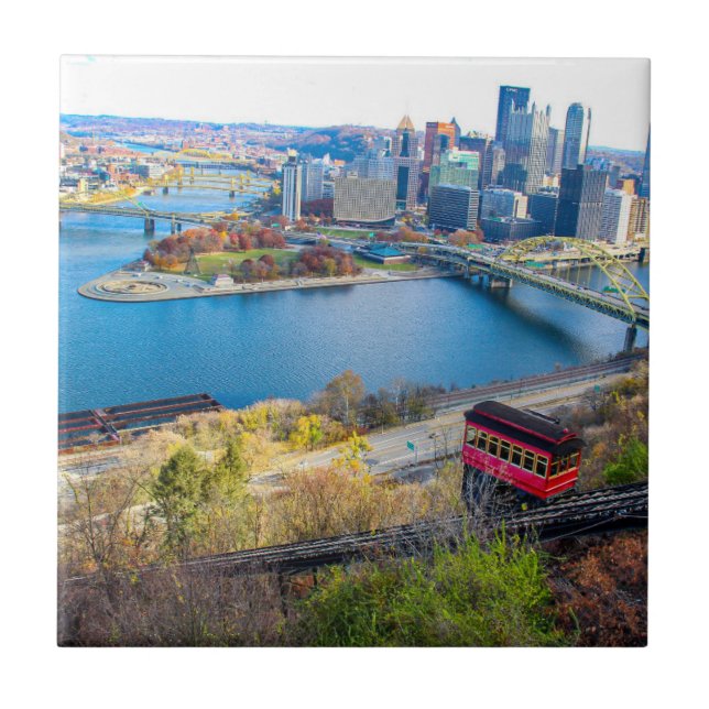 Pittsburgh Cityscape Ceramic Tile (Front)