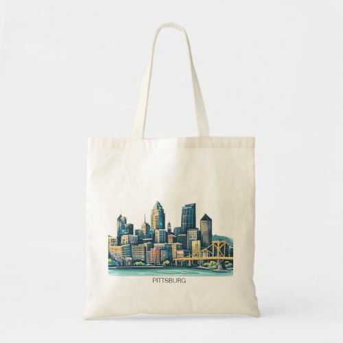 Pittsburgh Cityscape Tote Bag
