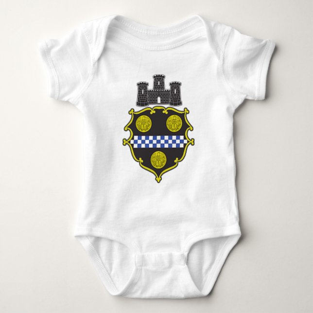 Pittsburgh Coat of Arms Baby Bodysuit (Front)