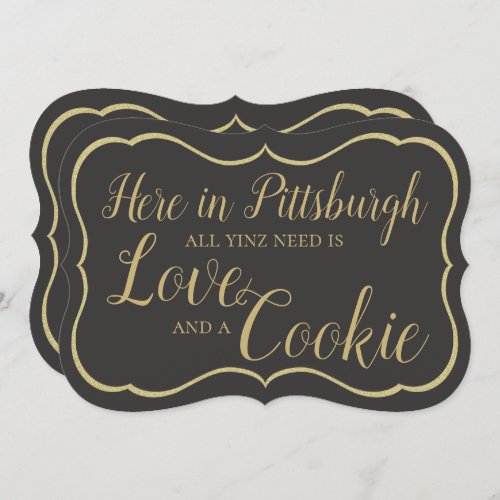 Pittsburgh Cookie Table All Yinz Need Sign Invitation