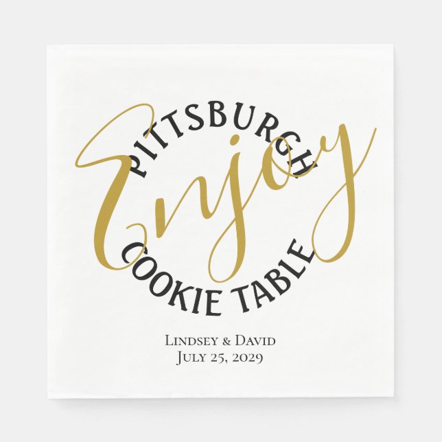Pittsburgh Cookie Table Favor Bag Napkins (Front)
