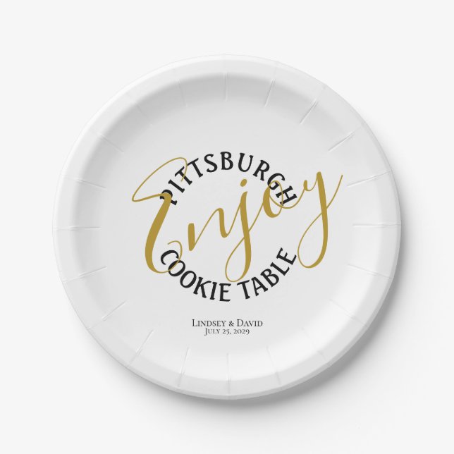 Pittsburgh Cookie Table Favor Paper Plates (Front)