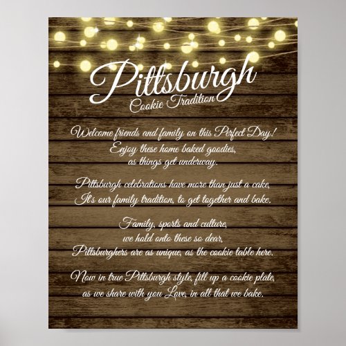 Pittsburgh Cookie Table No Yinz Wedding Poster