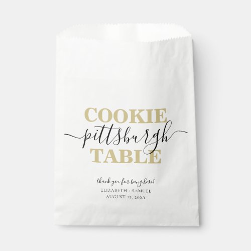 Pittsburgh Cookie Table Personalized Favor Bag