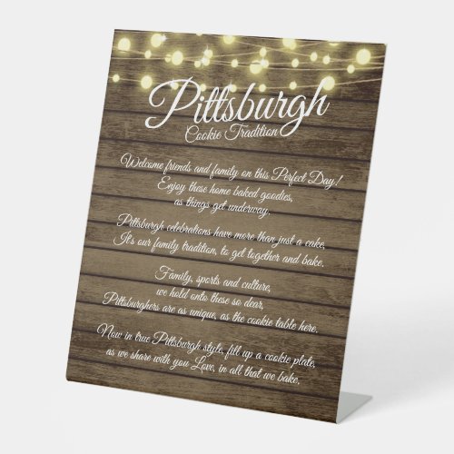 Pittsburgh Cookie Table Rustic Table Sign