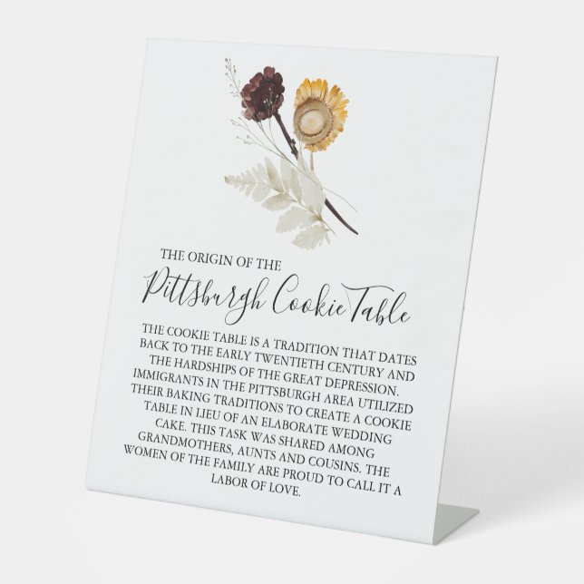 PITTSBURGH COOKIE TABLE SIGN WEDDING (Front)