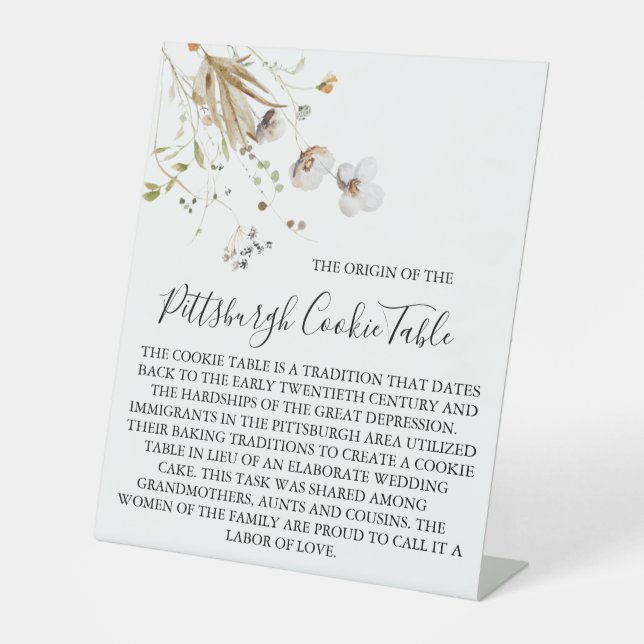 PITTSBURGH COOKIE TABLE SIGN WEDDING (Front)